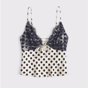 Abercrombie & Fitch Navy and White Polka Dot Cami
